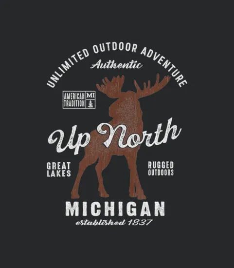 Moose Up North Michigan Cool Michigan Vintage