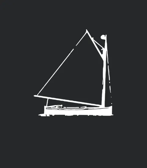 Classic Hand Drawn Boat Drawing Of A Cat Boat