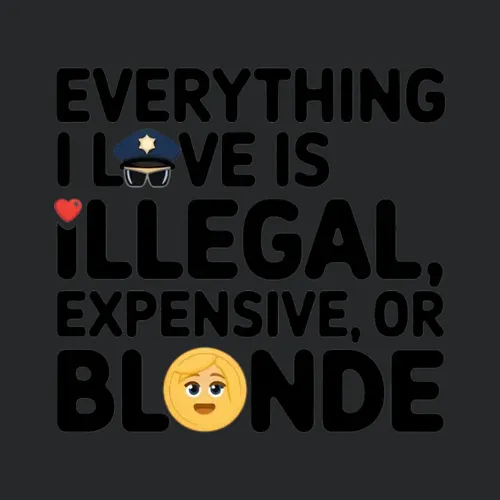 Everything I Love Is Illegal Expensive Or Blonde