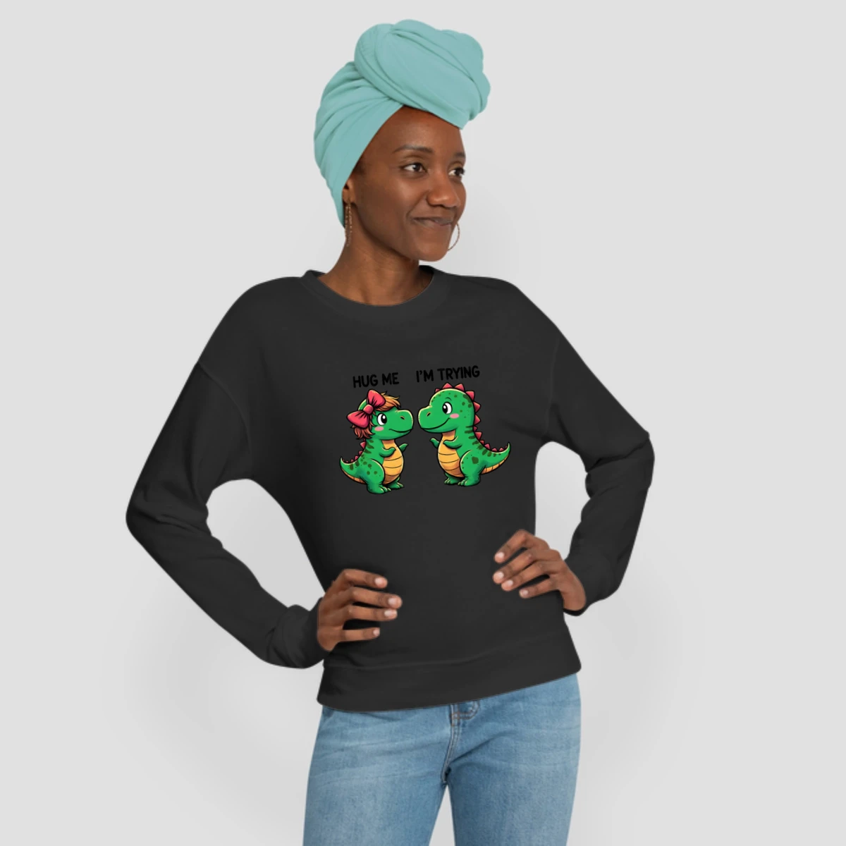 Cute T Rex Dinos Hug Me Funny Comic Design