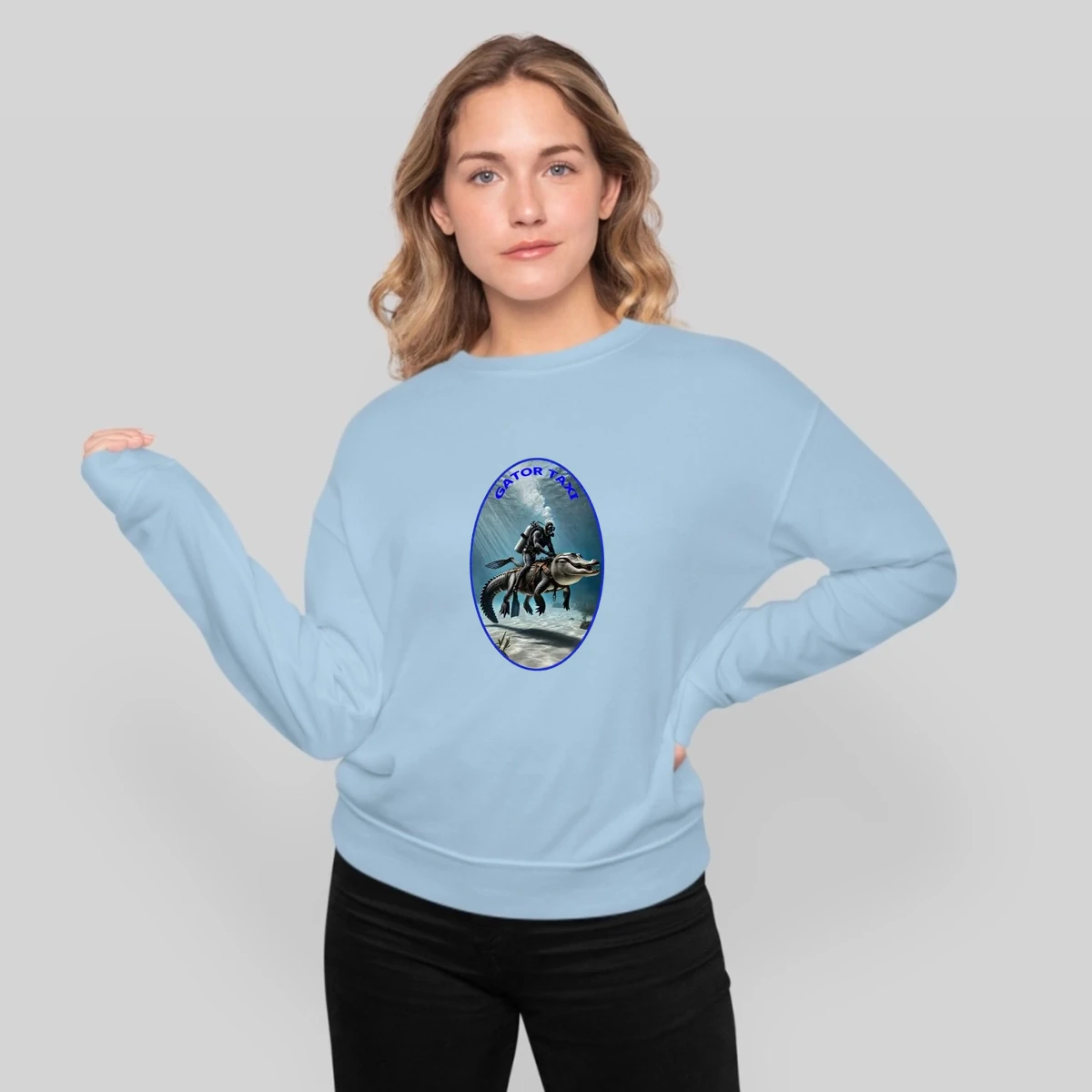 Vintage Scuba Diving Diver Riding An Alligator Urm