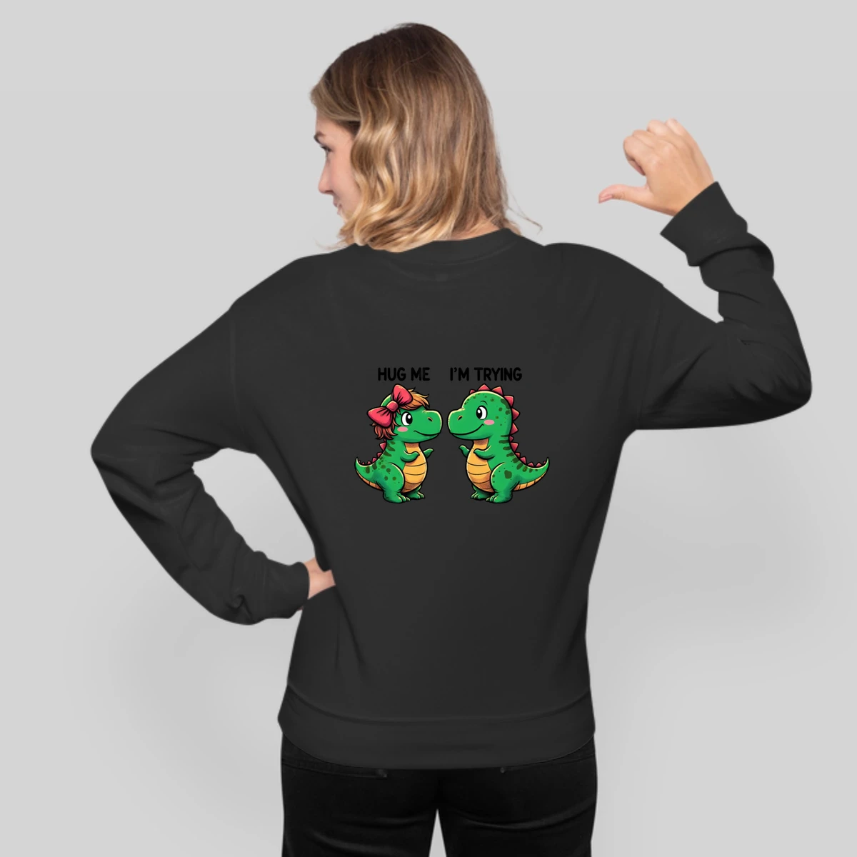 Cute T Rex Dinos Hug Me Funny Comic Design
