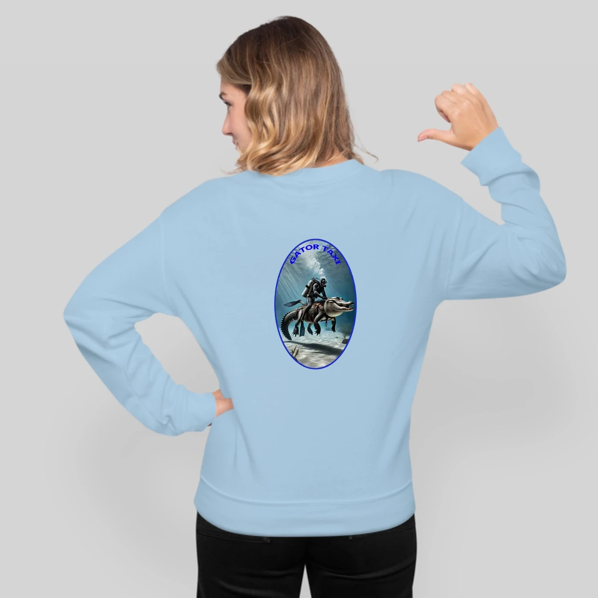 Vintage Scuba Diving Diver Riding An Alligator Urm