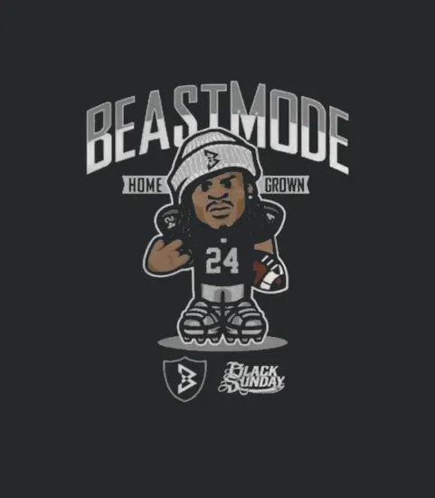 Marshawn Lynch Beast Mode Black Sunday Baseball Sport