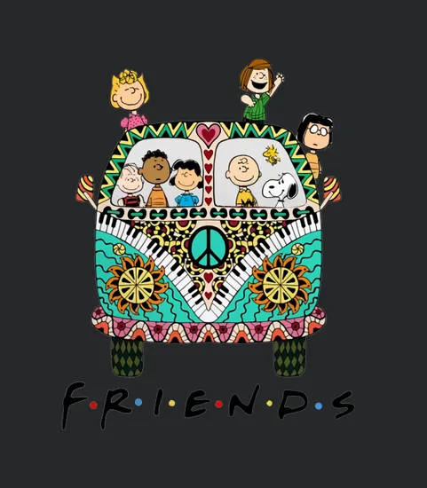 Peanuts Friends With Hippie Bus 