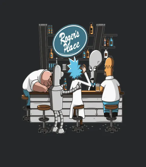 Peter Griffin Bender Rick Sanchez Homer Simpson At Rogers Place