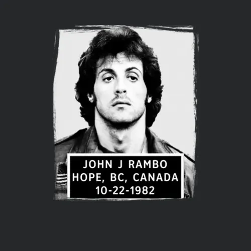 John J Rambo First Blood Mugshot 80s Action Movie Fan