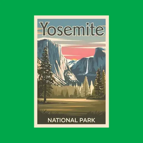 Yosemite National Park Retro Souvenir