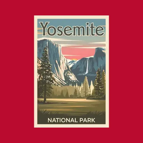 Yosemite National Park Retro Souvenir