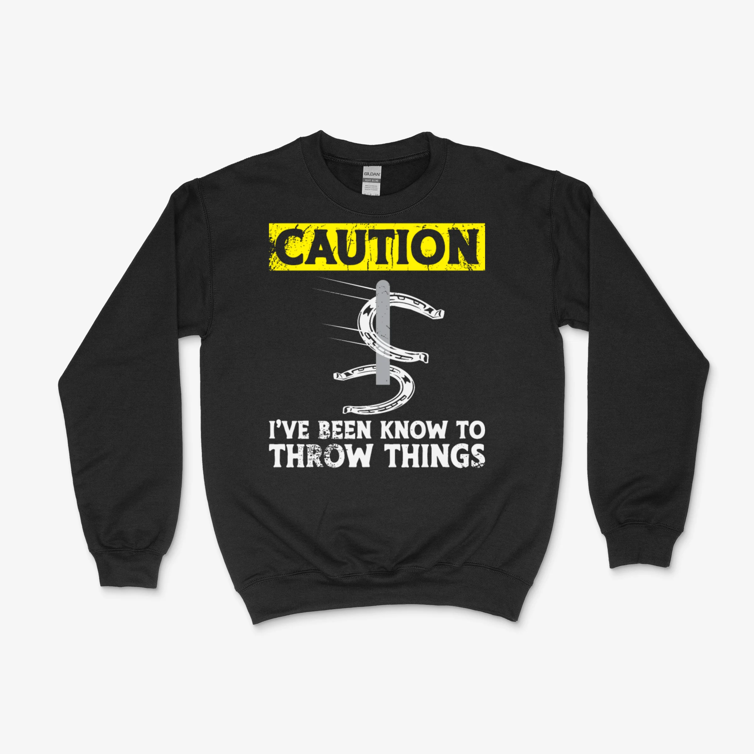 Caution Funny Horseshoe Pitching