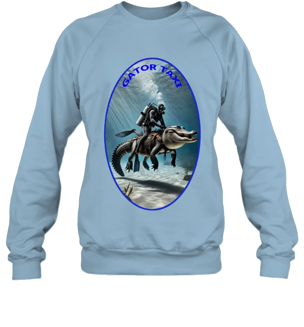 Vintage Scuba Diving Diver Riding An Alligator Urm