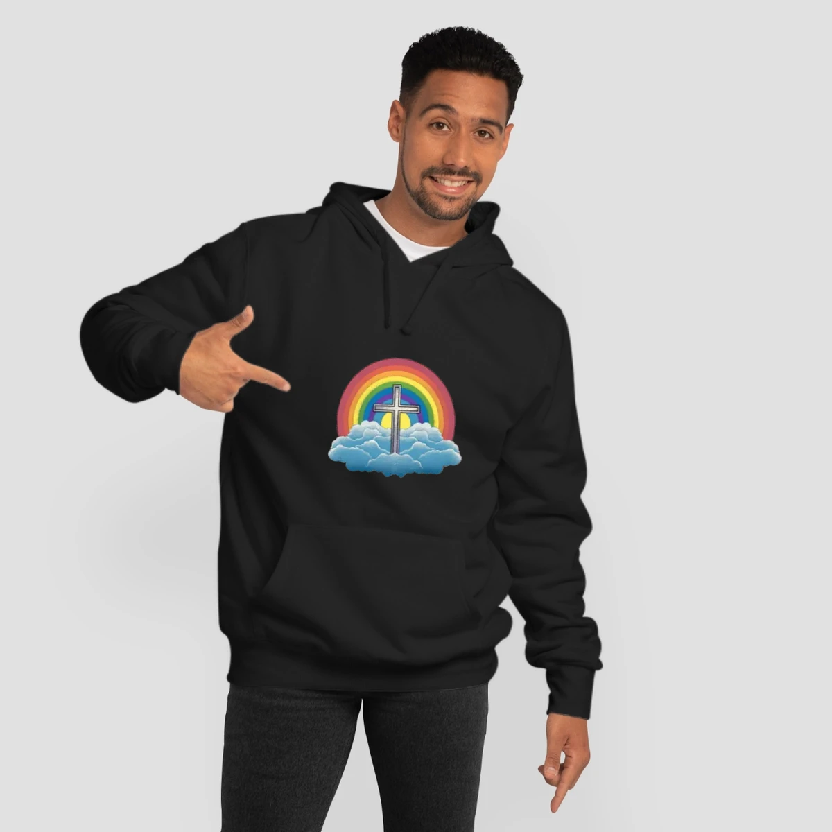 Heaven Is A Rainbow Clouds And Cross Lgbtq Pride