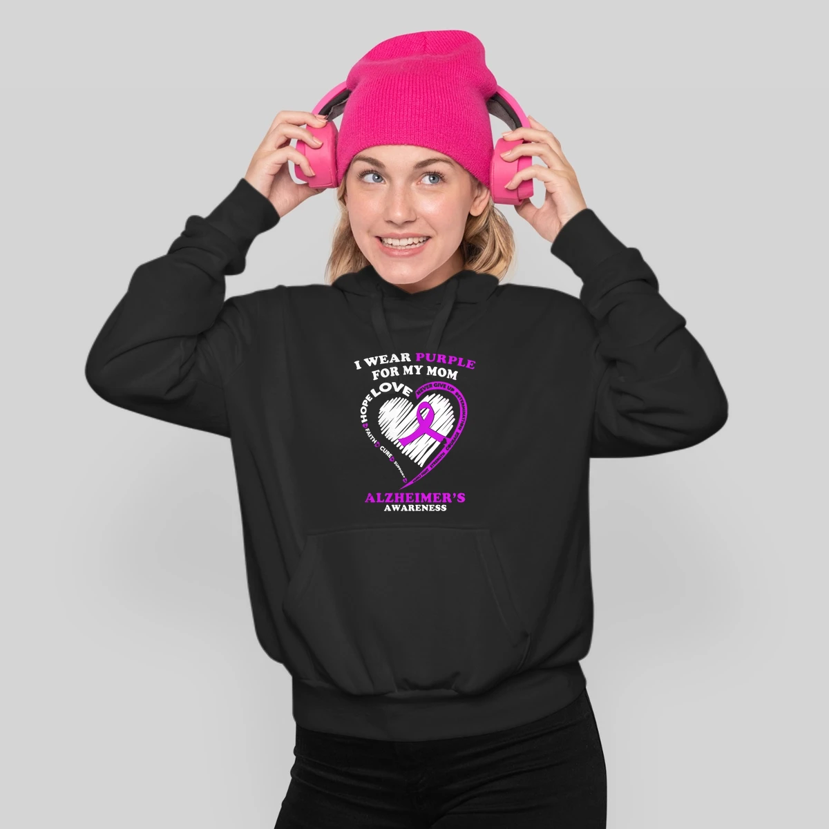 Alzheimers Awareness I Wear Purple For My Mom