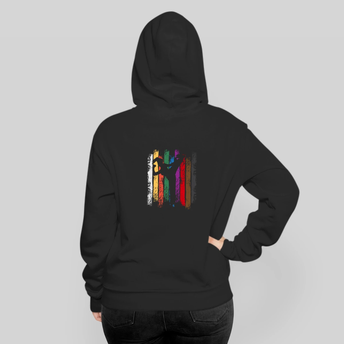 Funny Karate Design Karate Belts Silhouettes Female Light