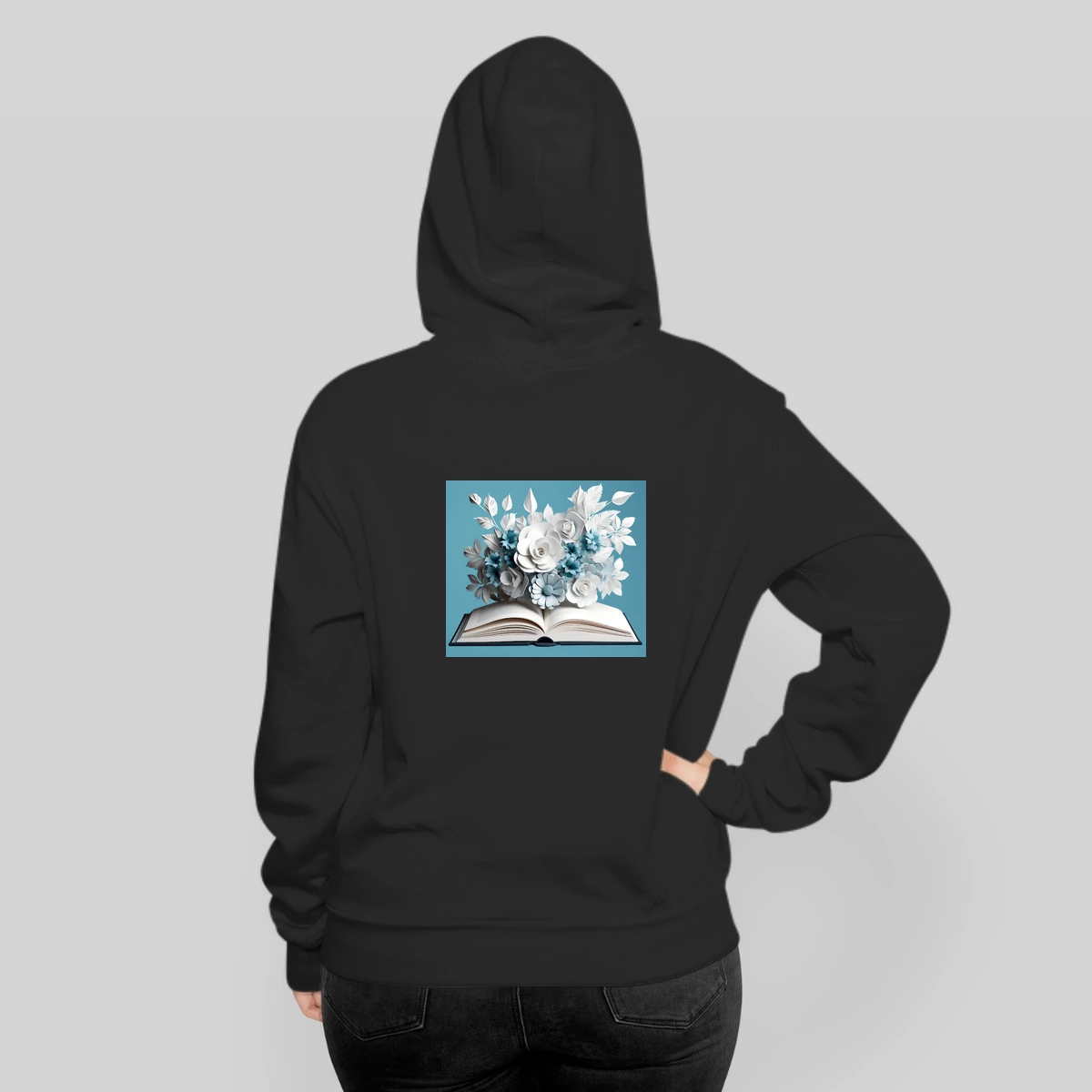 3d Open Book With Flowers On