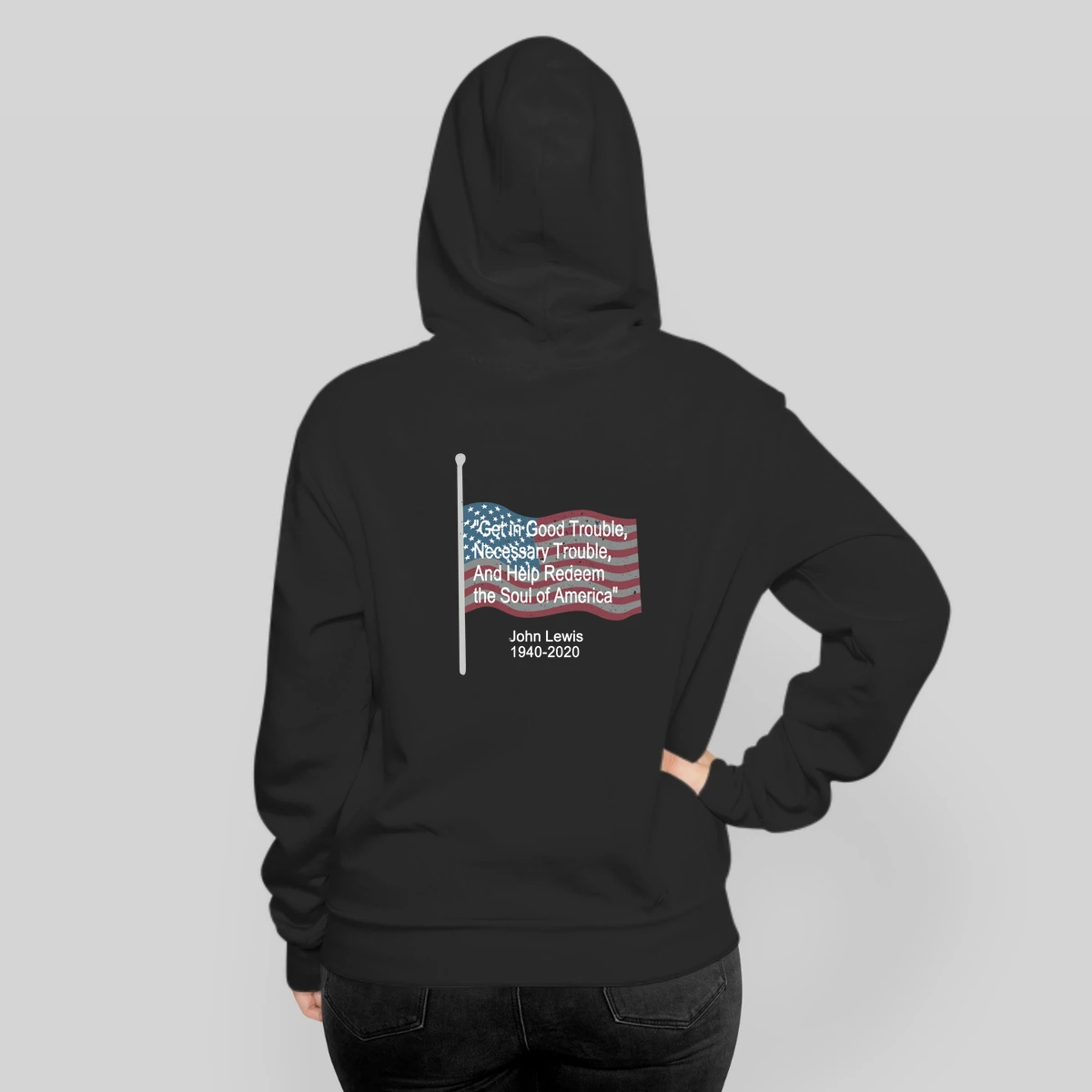 John Lewis Good Trouble American Flag