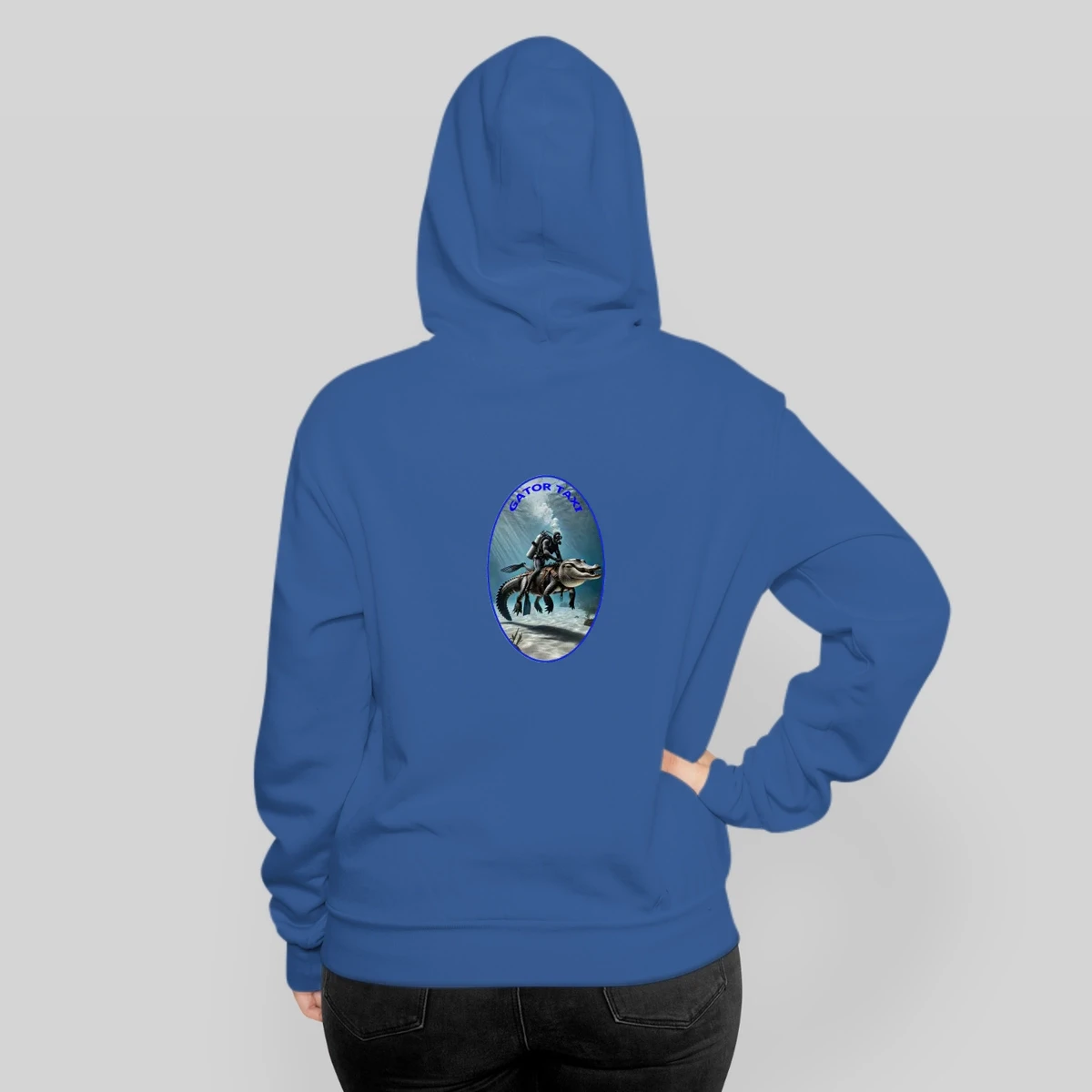 Vintage Scuba Diving Diver Riding An Alligator Urm