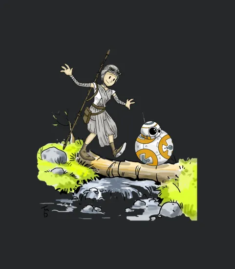 Bb8 And Rey Calvin And Hobbes Crossover