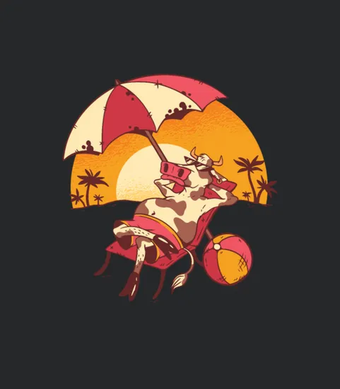 Cow In Summer Holidays