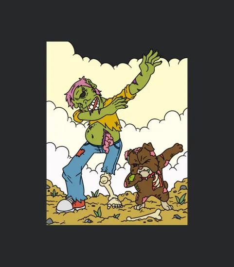 Dabbing Zombie And His Zombie Dog