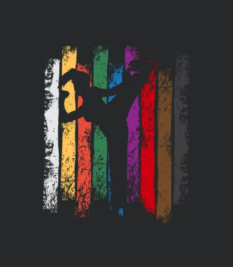 Funny Karate Design Karate Belts Silhouettes Female Light