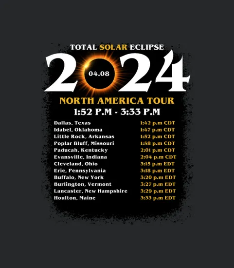 Total Solar Eclipse Totality April 8 2024 North