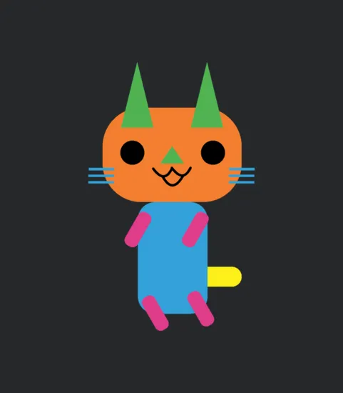 Cat Rectangle And Triangle Shape