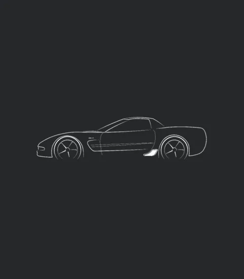 Chevy C5 Corvette Profile Stencil White