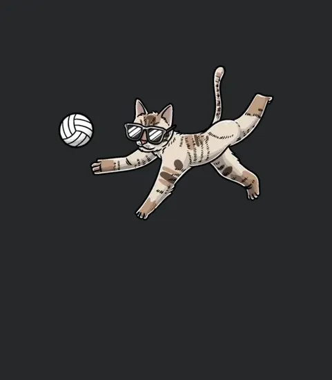 Funny Cat Lover Volleyball Player Pet Kittens