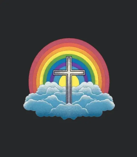 Heaven Is A Rainbow Clouds And Cross Lgbtq Pride