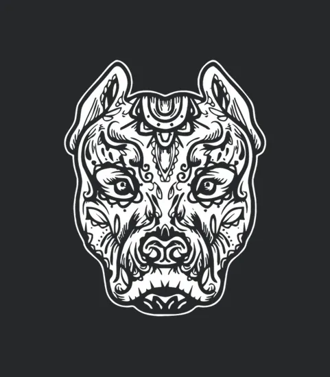 Pitbull Tattoo Art Dog Breed Skull Piston Dtg Pitb