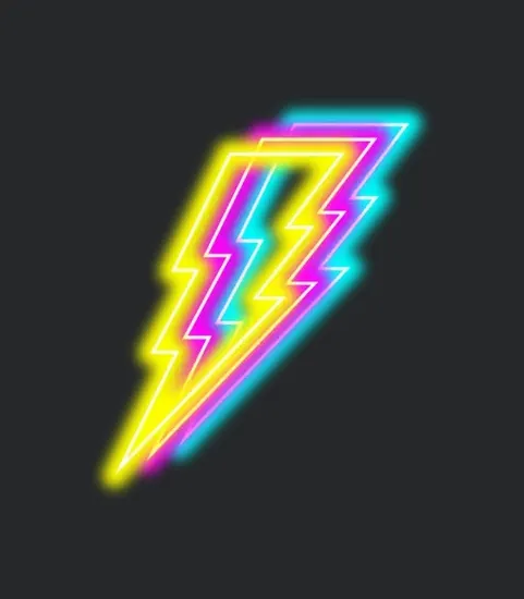 Neon Lightning Bolt