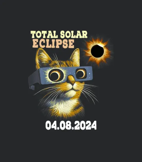 Solar Eclipse Tee 2024 Cat Wearing Solar Eclipse
