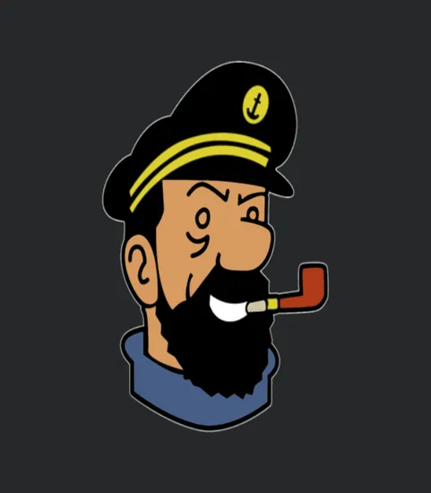 Captain Haddock Tintin Cartoon Comic Mens Premium