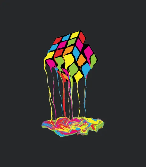 Colorfull Melting Rubik Rubix Rubics Cube