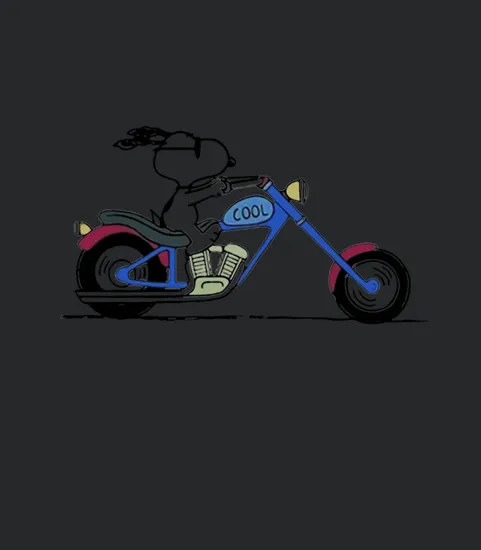 Cool Snoopy Riding Motorcycle Peanuts