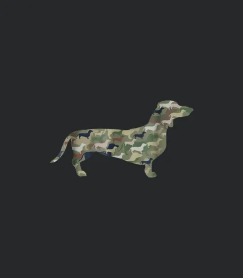 Dachshund Dog Camo Army Style
