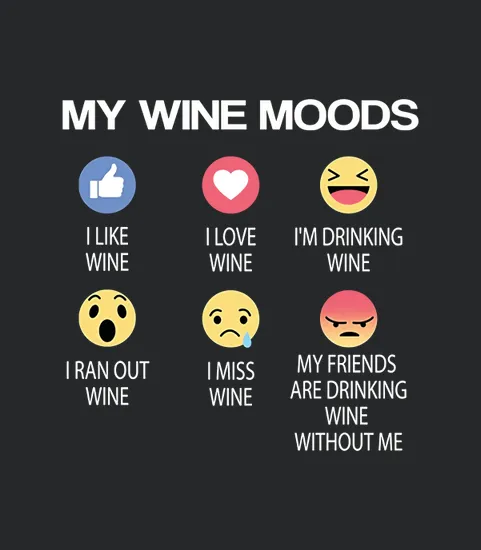 My Wine Moods Emo Funny Emotion Sticker