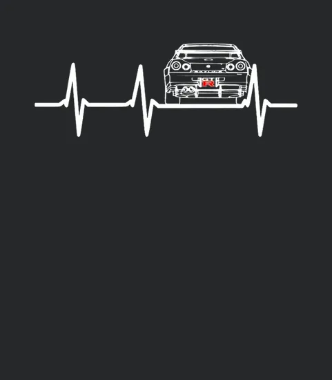 Nissan Skyline Gtr R34 Unique Heartbeat Print Gift