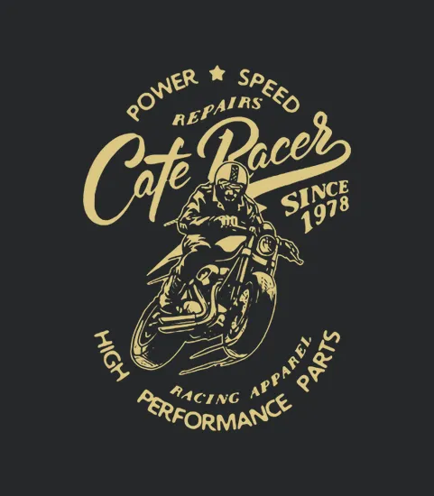 Racing Vintage Cafe Racer Motorcycle