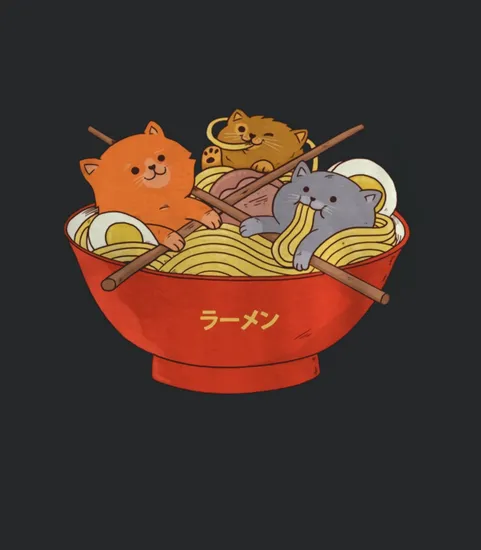 Ramen Noodles And Cats