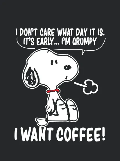 Snoopy I Want Coffee