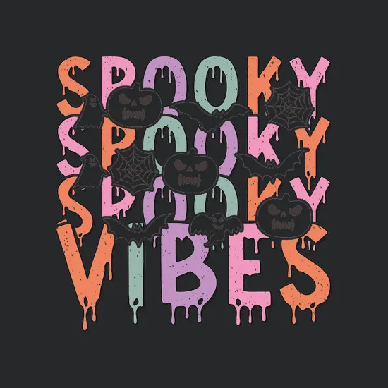 Spooky Spooky Spooky Vibes Pumpkin Ghost