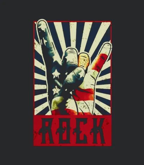 Vintage Rock Concert Band Poster 70s 80s Retro Horns