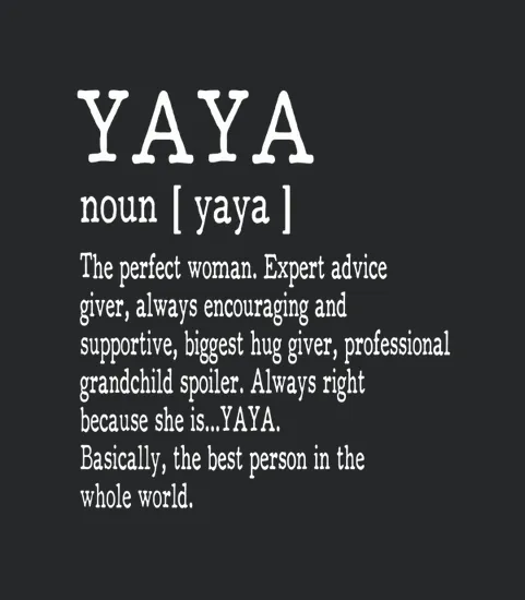 Yaya Definition Grandma Mother Day Gifts Women