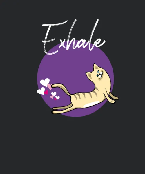 Yoga Cat Exhale Humor Poop Ironic Om Spiritual Des