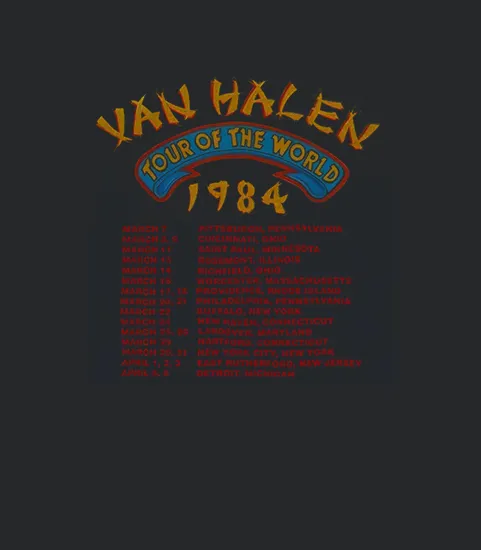 2 Side Limited Edition Van Halen Tour Of The World 1984