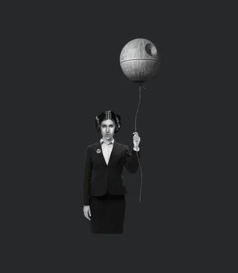 Princess Leia With Death Star Balloon
