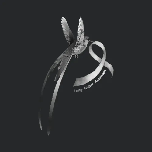 Bird White Ribbon Lung Cancer Awareness