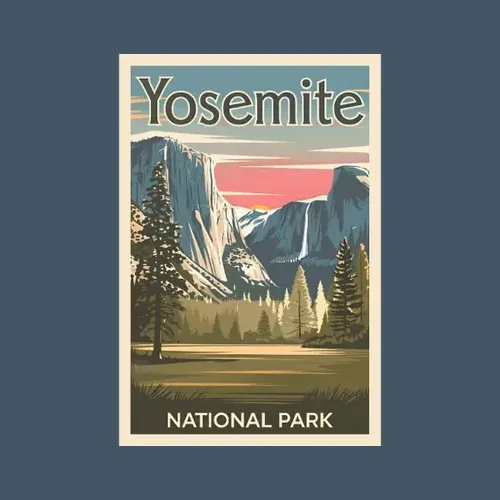 Yosemite National Park Retro Souvenir